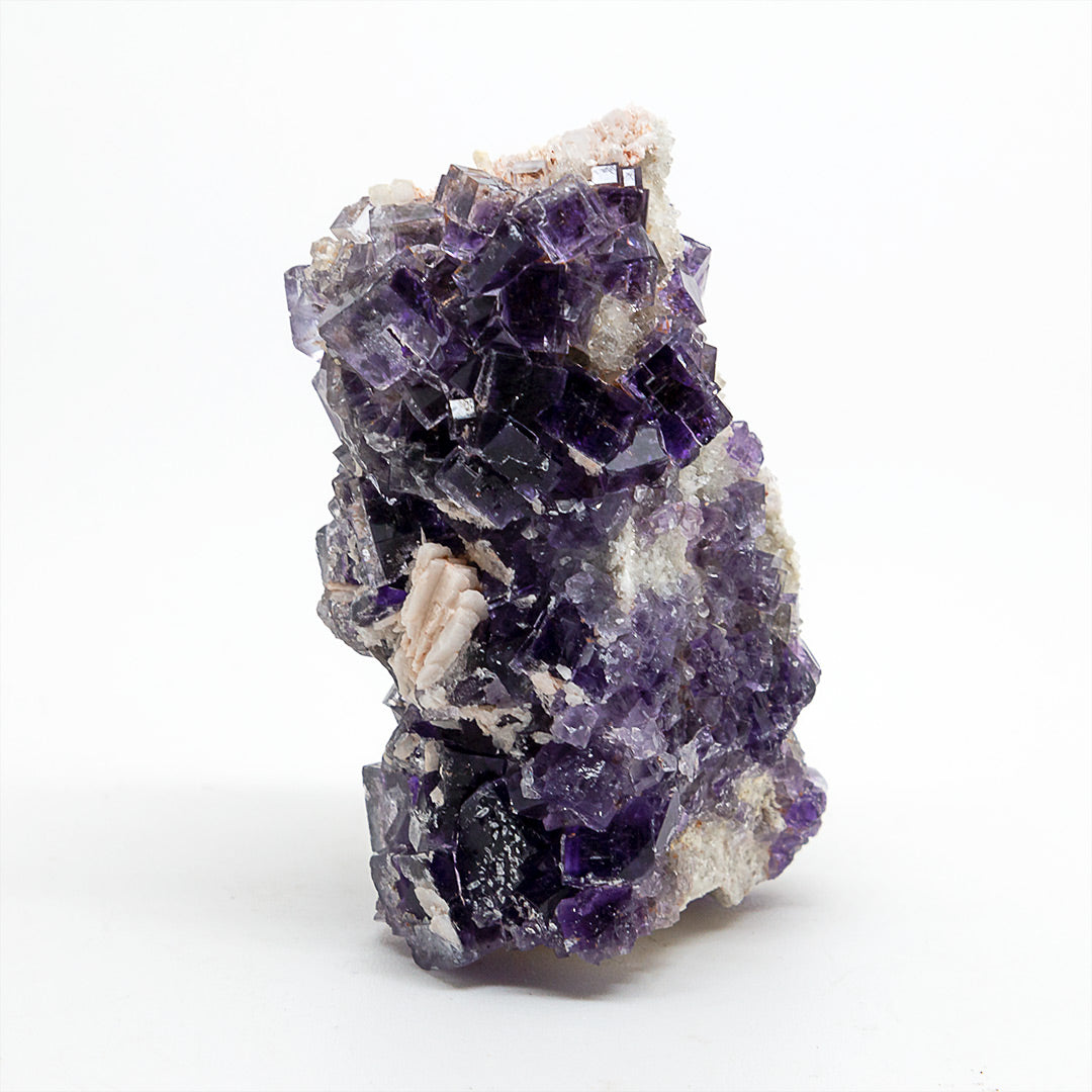 FLUORITE & BARYTE ON QUARTZ