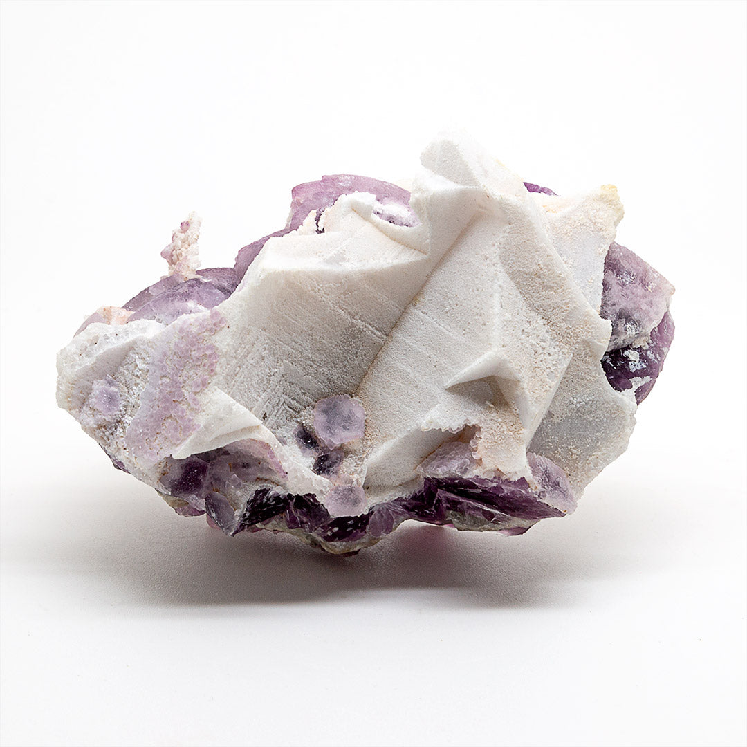 FLUORITE ON QUARTZ EPIMORPH AFTER CALCITE