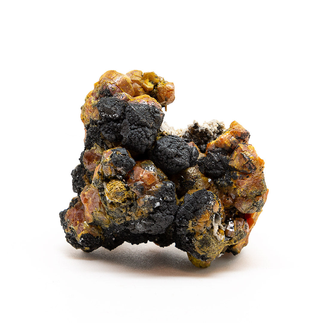 MIMETITE VAR CAMPYLITE, PYROLUSITE & QUARTZ