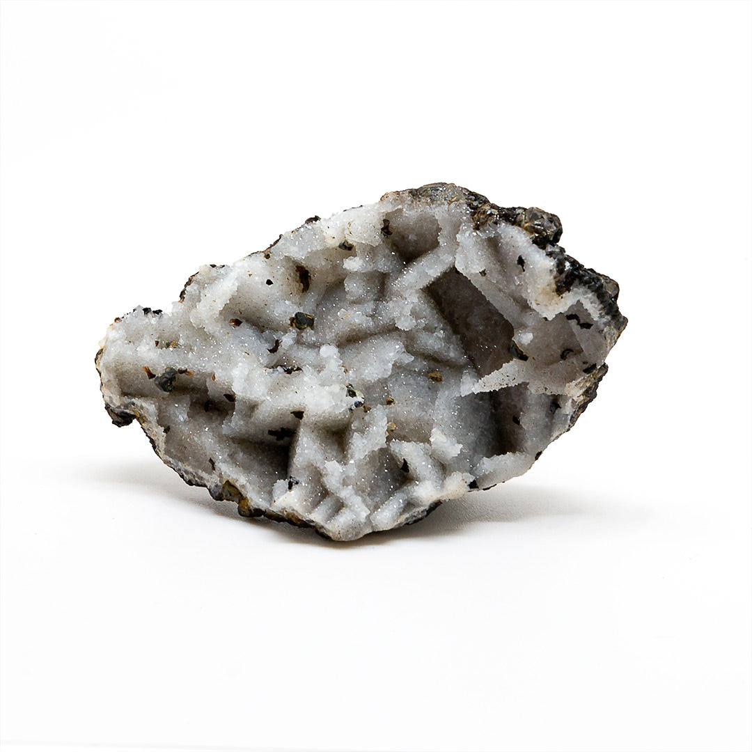 SPHALERITE ON QUARTZ EPIMORPH AFTER FLUORITE