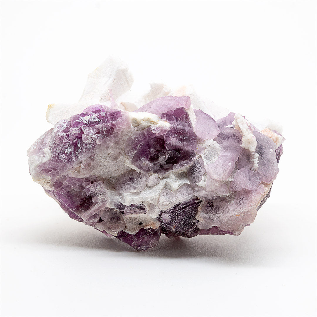 FLUORITE ON QUARTZ EPIMORPH AFTER CALCITE