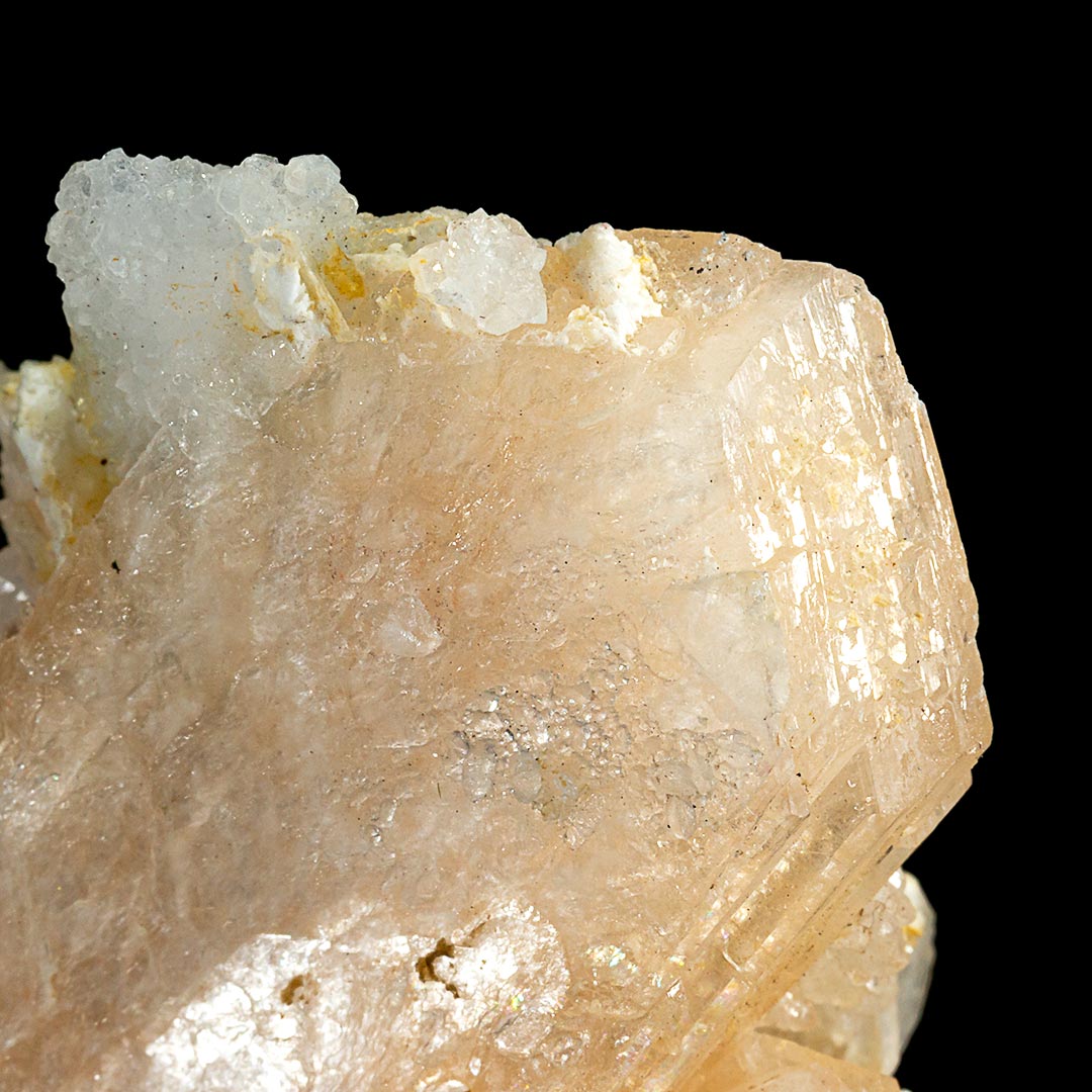 STILBITE ON QUARTZ STALACTITE