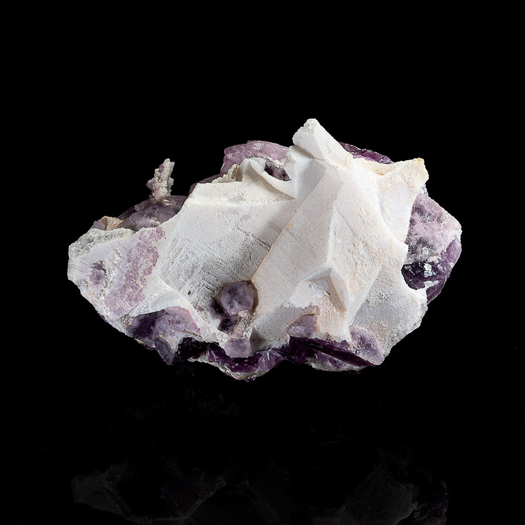 FLUORITE ON QUARTZ EPIMORPH AFTER CALCITE