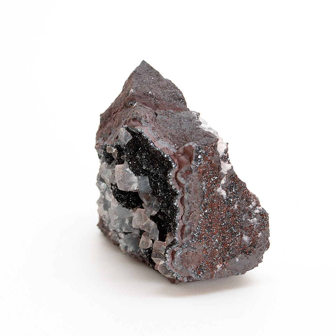 FLUORITE & HEMATITE VAR SPECULARITE ON HEMATITE