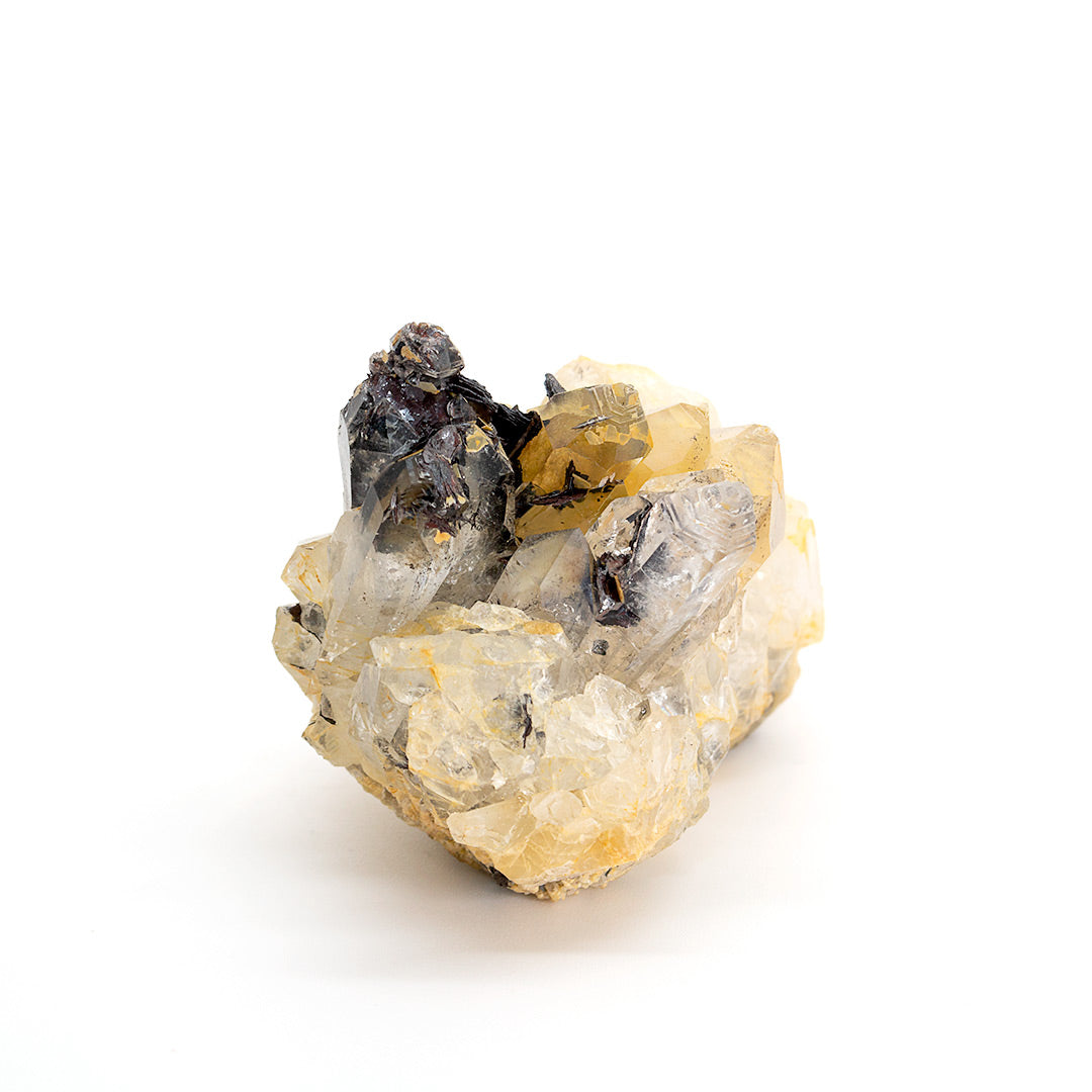 HEMATITE ROSETTE ON QUARTZ