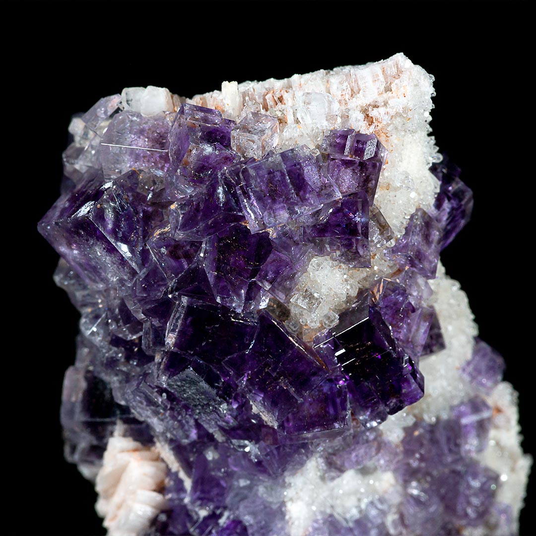 FLUORITE & BARYTE ON QUARTZ