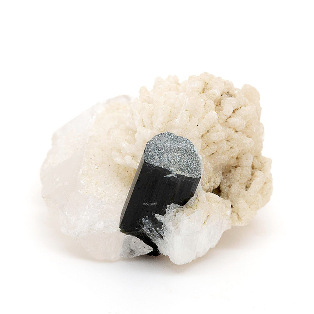TOURMALINE VAR ELBAITE, QUARTZ & CLEAVELANDITE