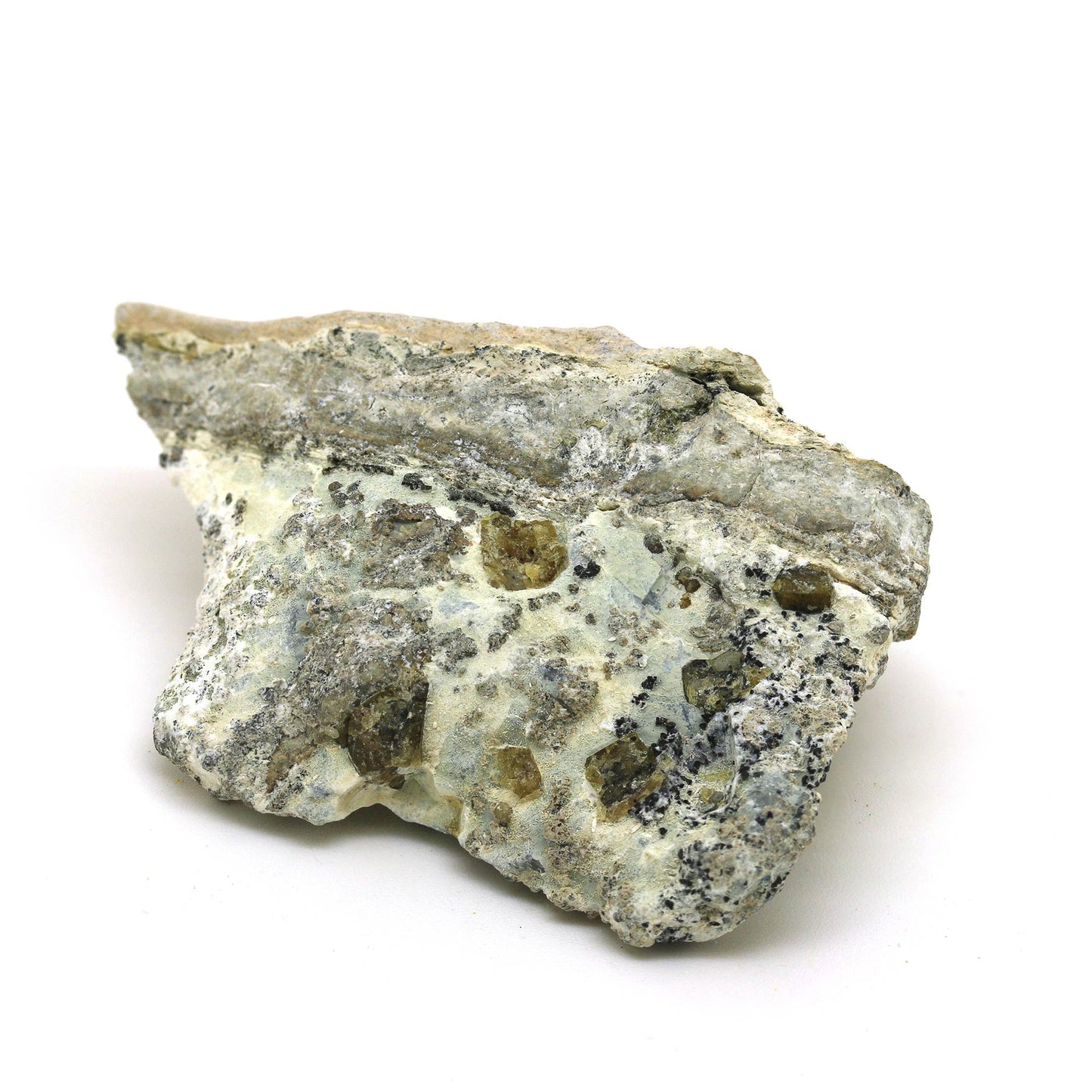 VESUVIANITE, GARNET VAR GROSSULAR ON CALCITE