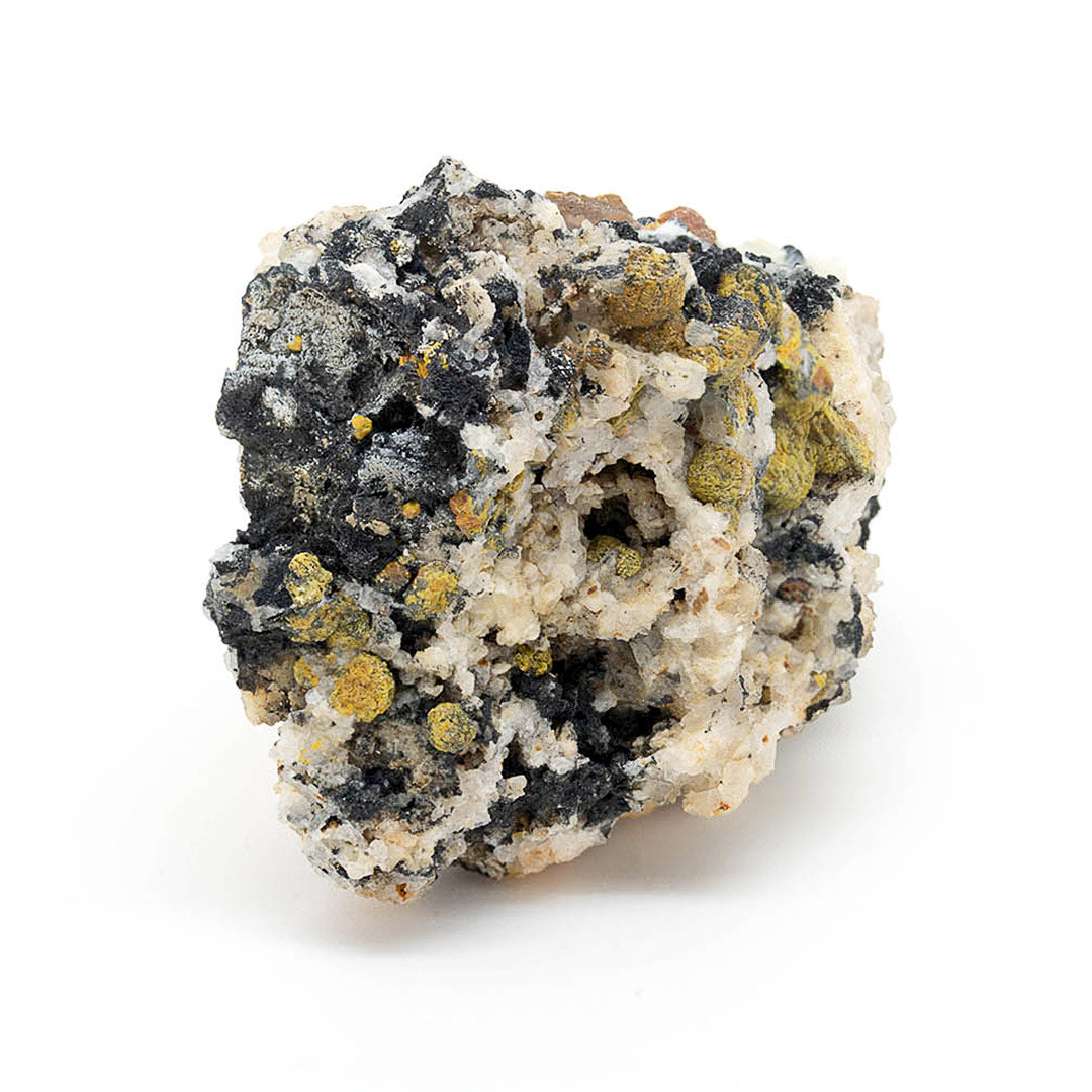 MIMETITE VAR CAMPYLITE, PYROLUSITE, BARYTE & QUARTZ