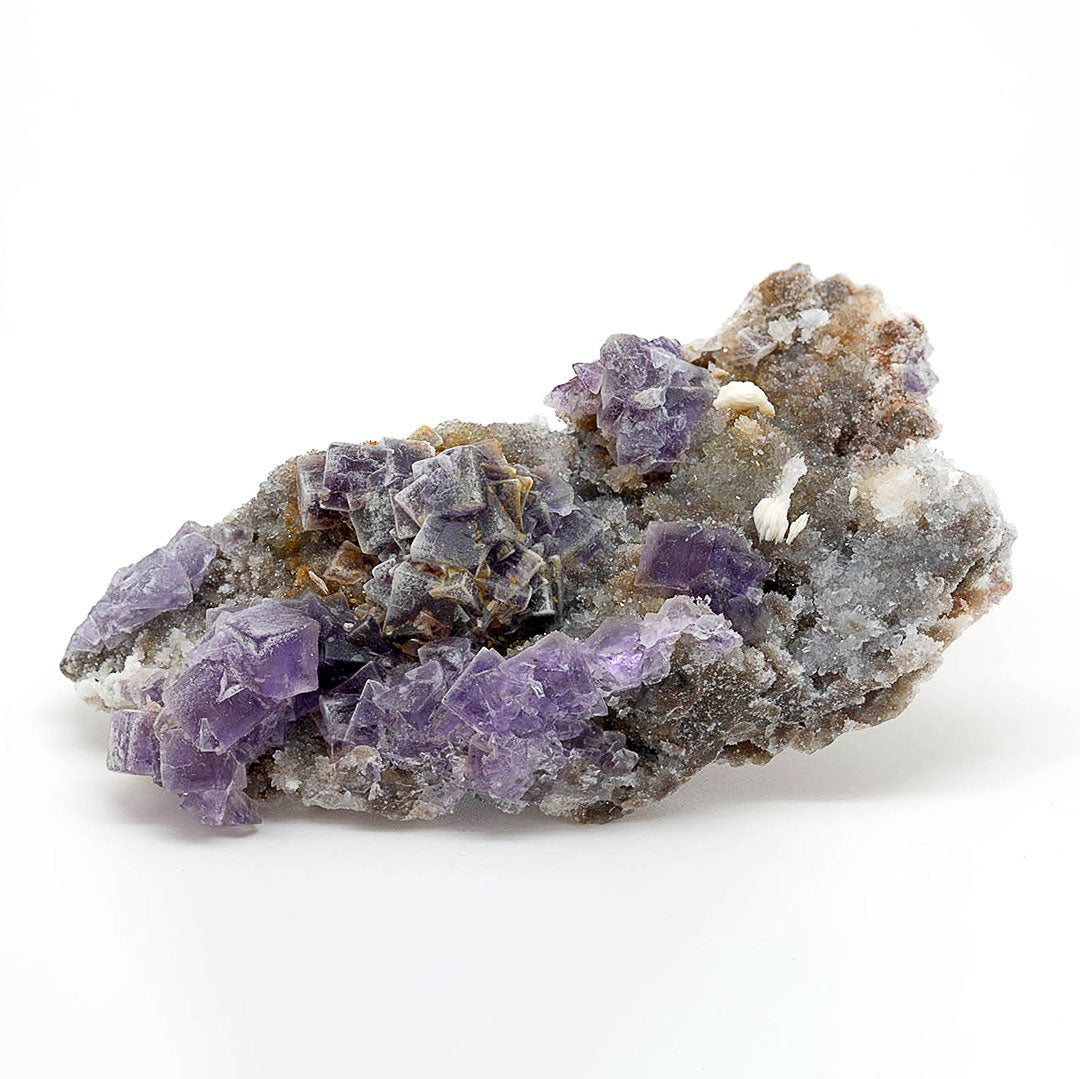 FLUORITE, BARTYE ON QUARTZ