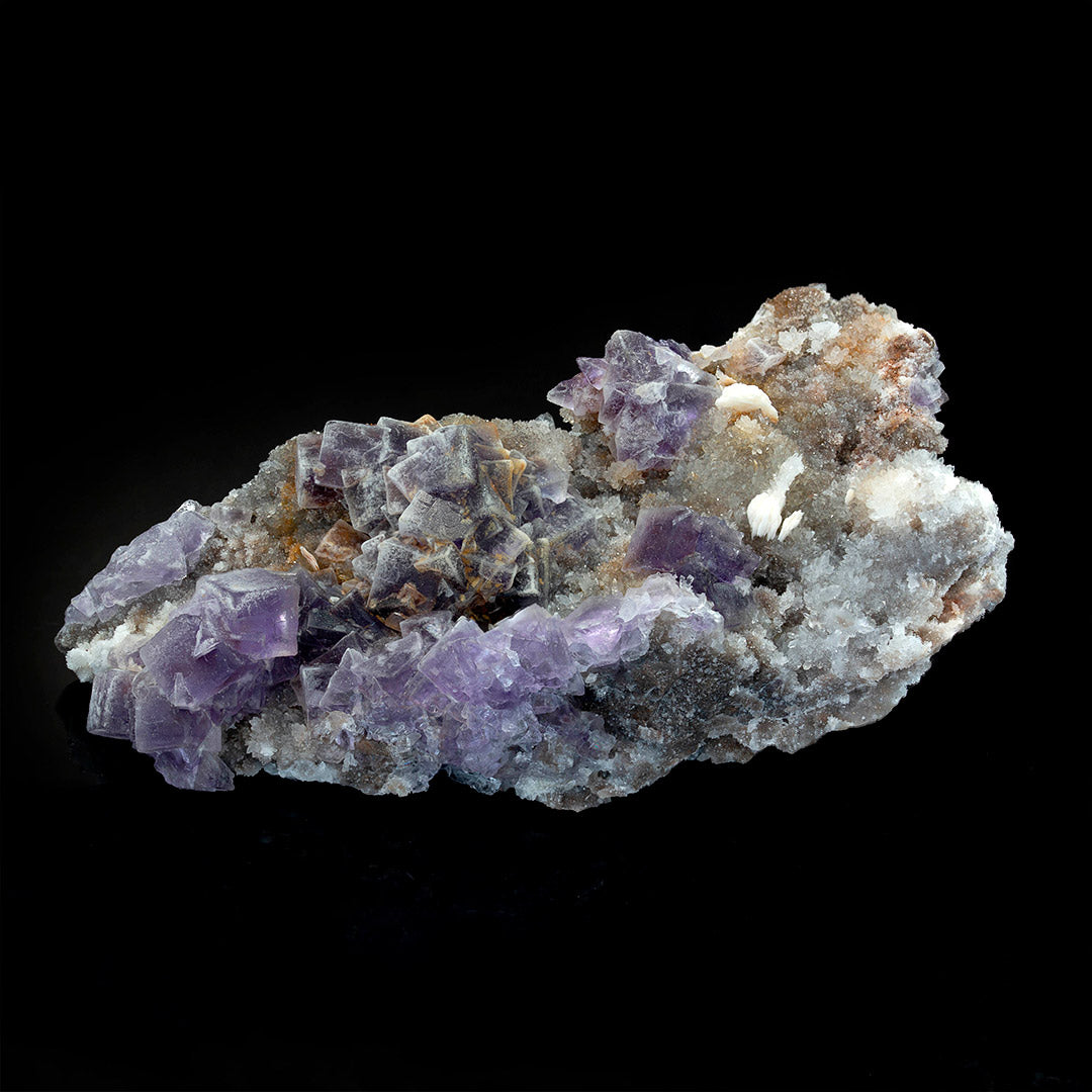 FLUORITE, BARTYE ON QUARTZ