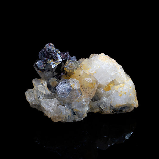 HEMATITE ROSETTE ON QUARTZ