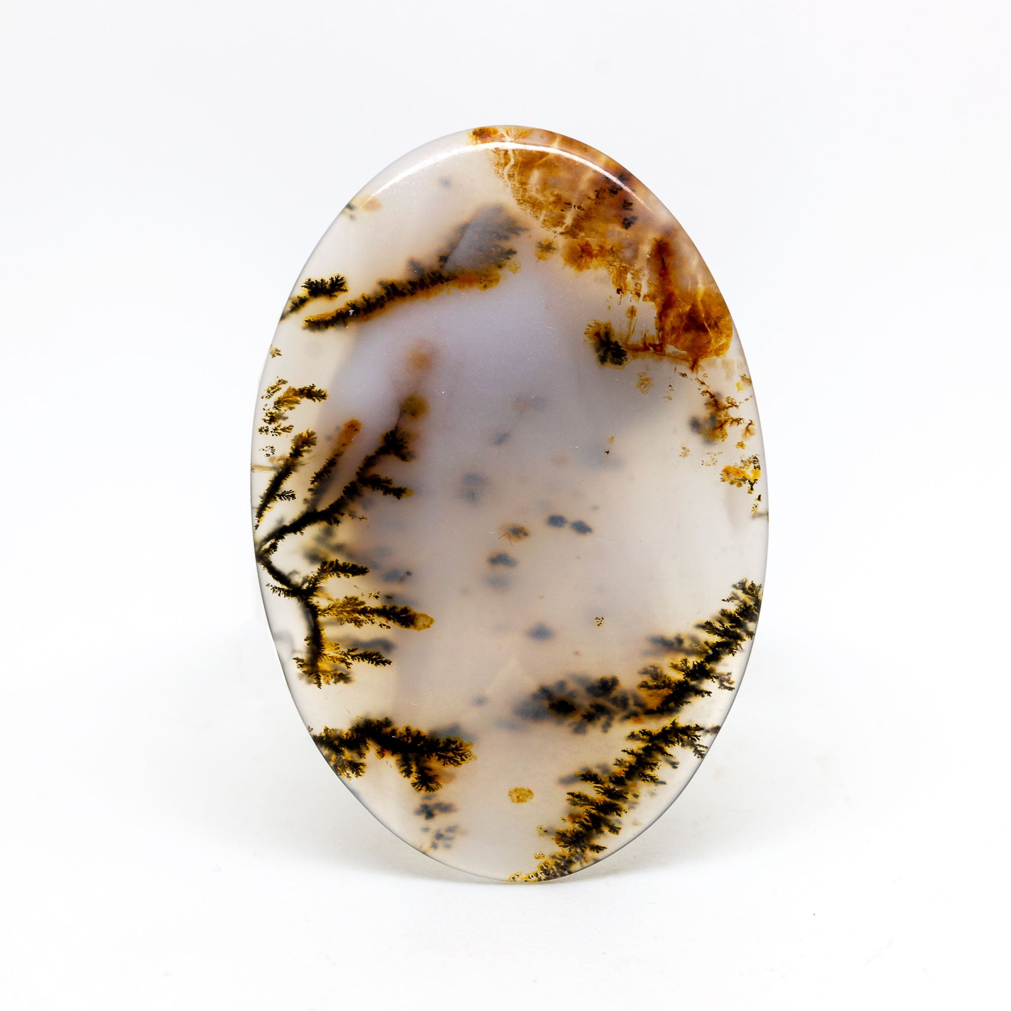 Dendritic fashion agate cabochon