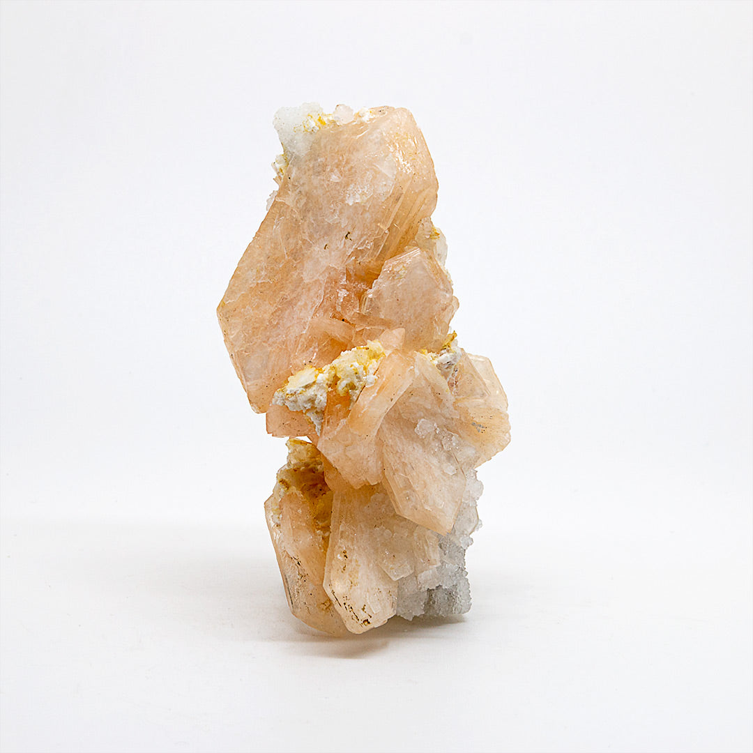 STILBITE ON QUARTZ STALACTITE