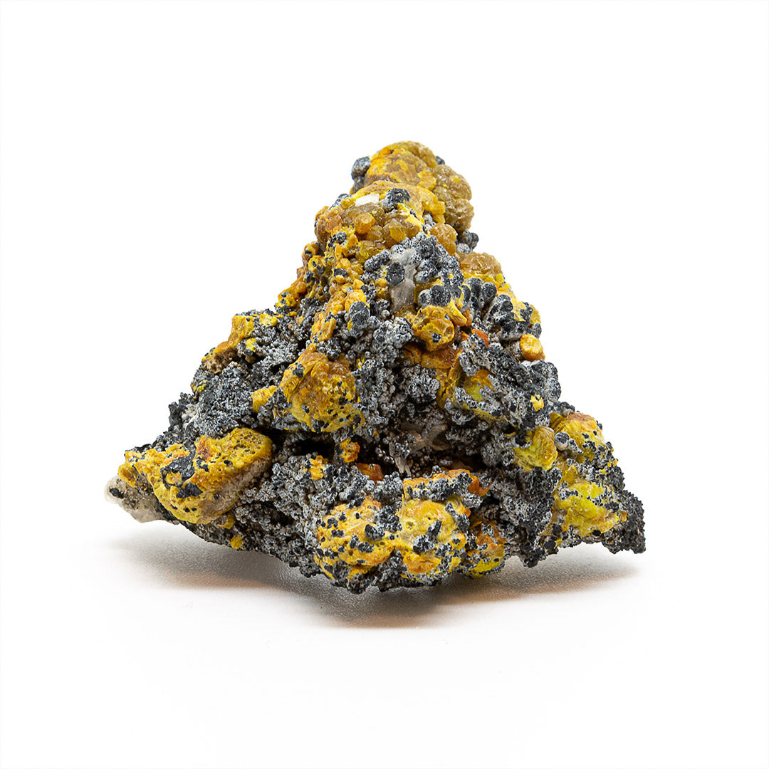 MIMETITE VAR CAMPYLITE, PYROLUSITE & QUARTZ