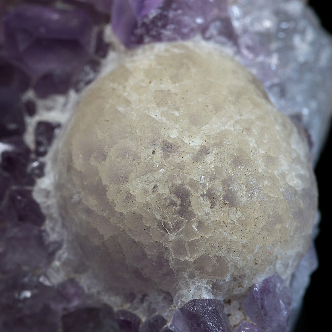 FLUORITE ON AMETHYST