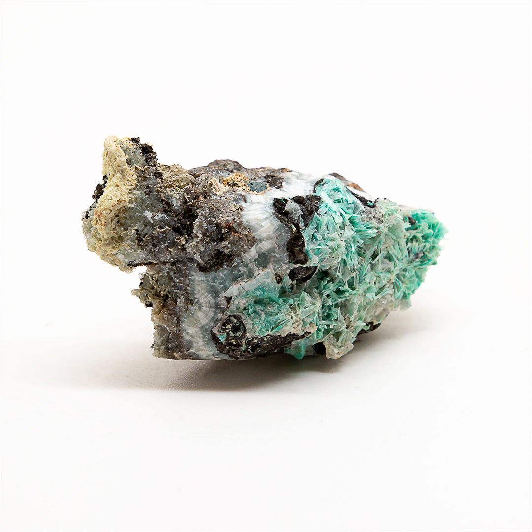 AURICHALCITE WITH HEMIMORPHITE & PSILOMELANE