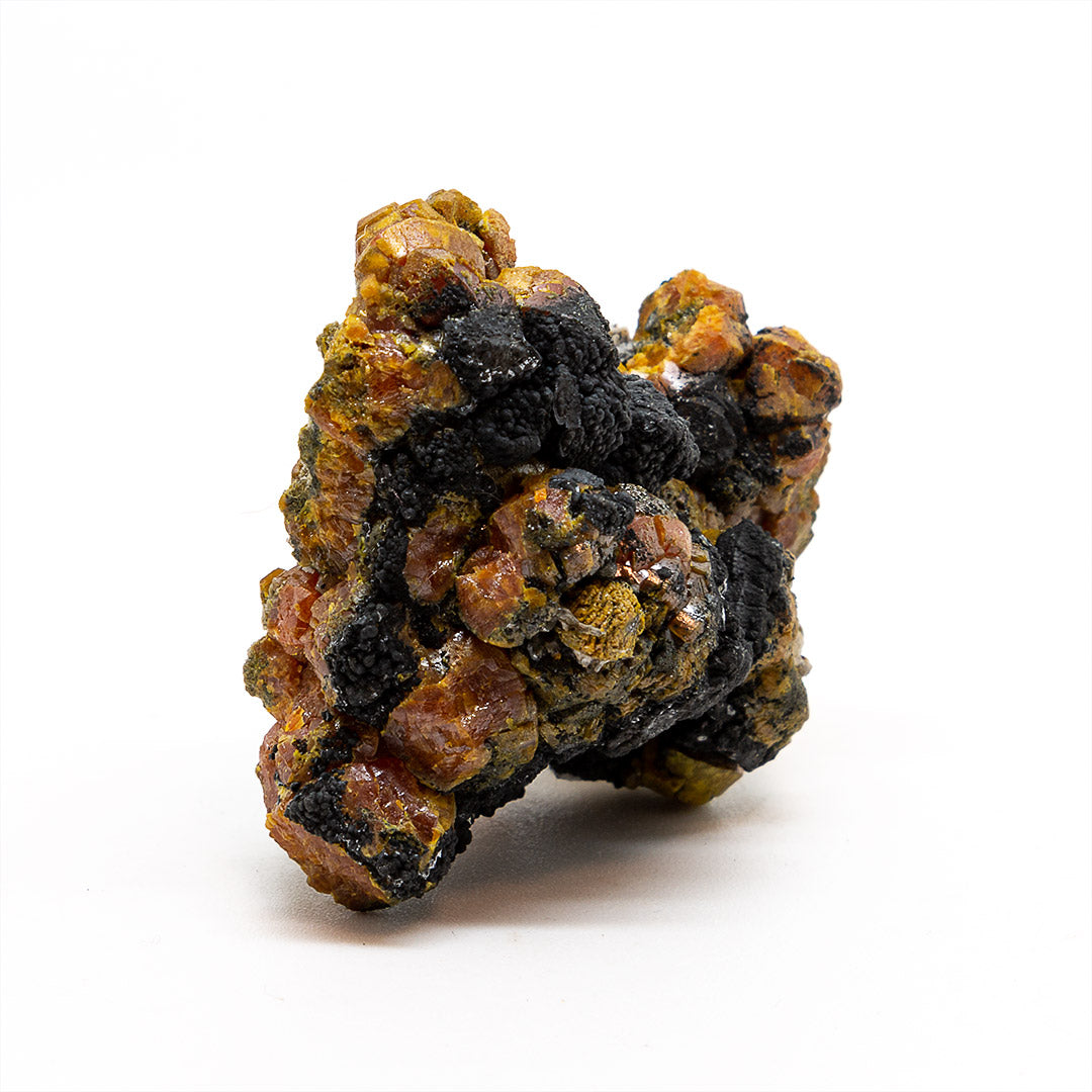 MIMETITE VAR CAMPYLITE, PYROLUSITE & QUARTZ