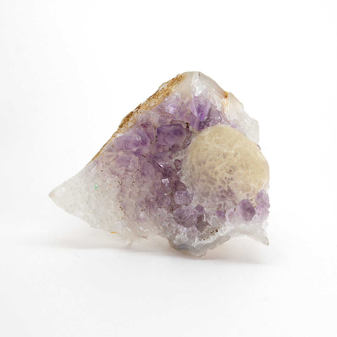 FLUORITE ON AMETHYST