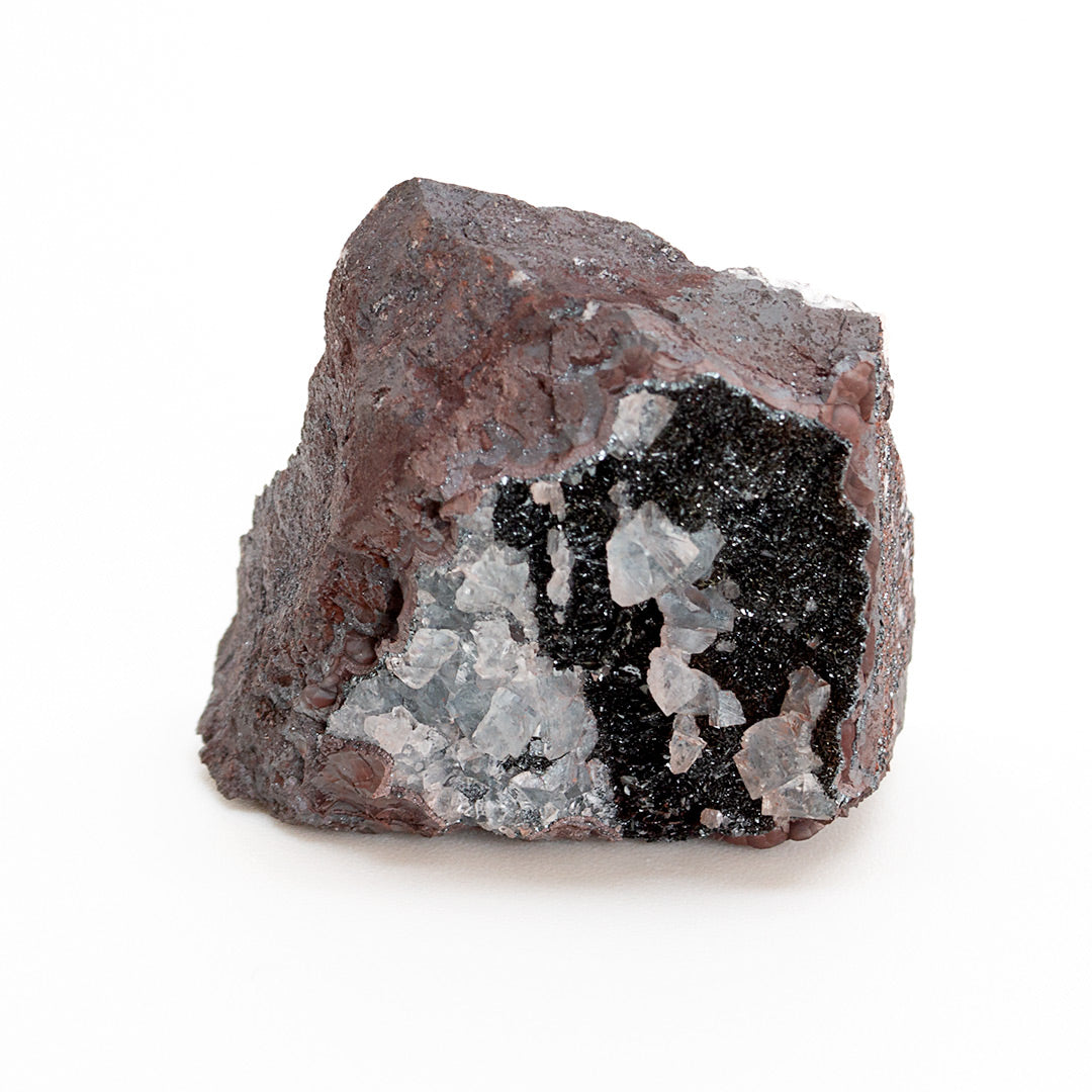 FLUORITE & HEMATITE VAR SPECULARITE ON HEMATITE