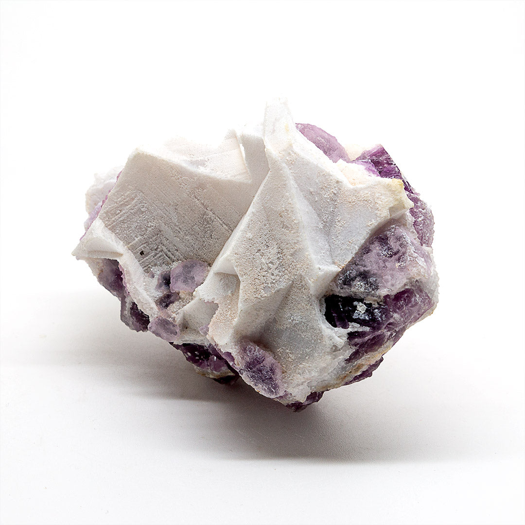 FLUORITE ON QUARTZ EPIMORPH AFTER CALCITE