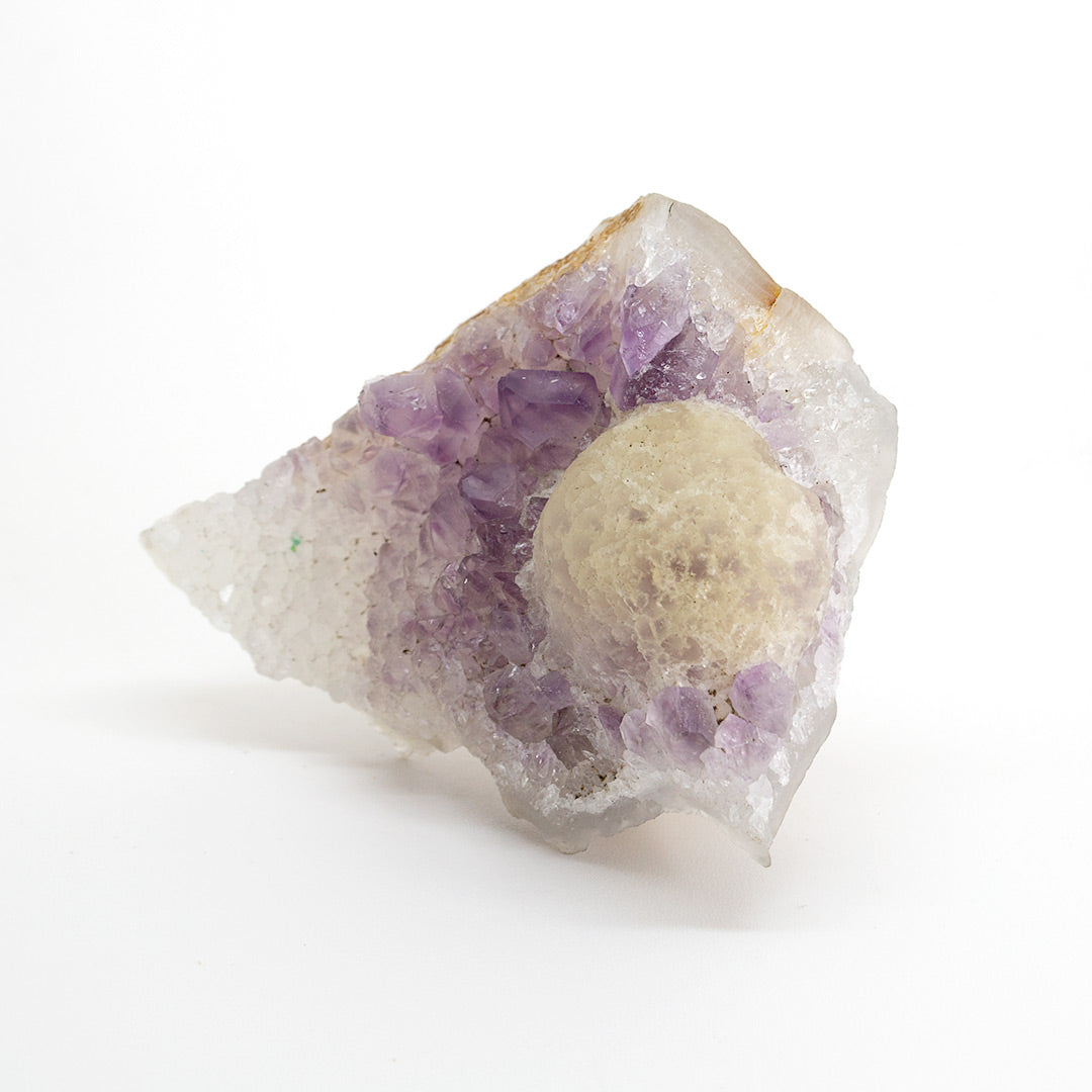 FLUORITE ON AMETHYST