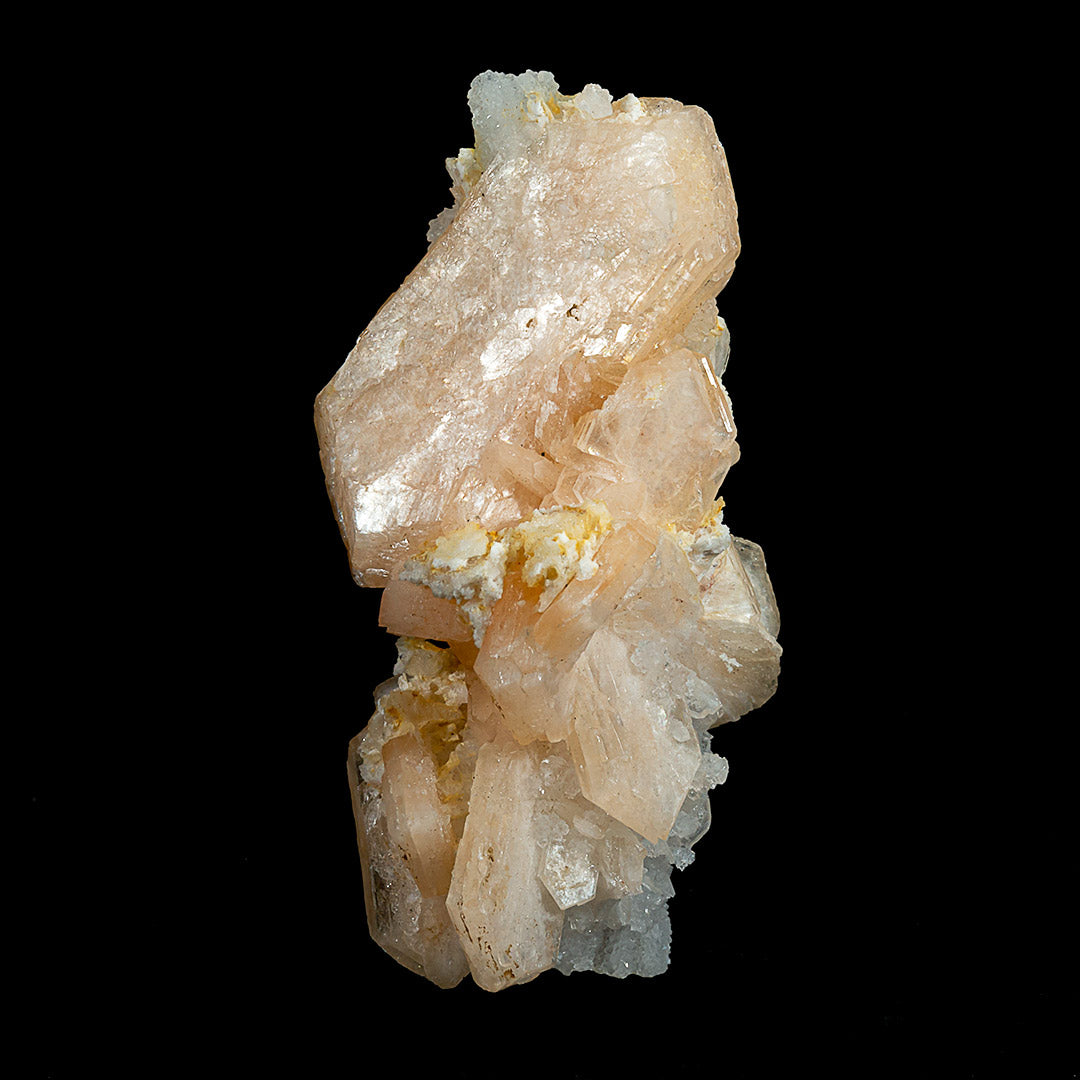 STILBITE ON QUARTZ STALACTITE