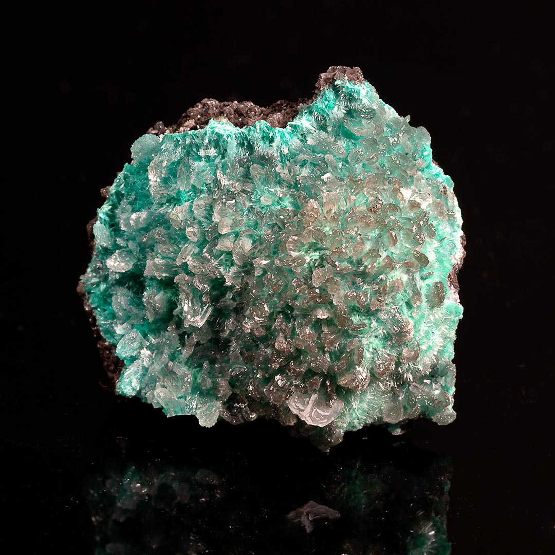 AURICHALCITE WITH HEMIMORPHITE, GOETHITE & CALCITE