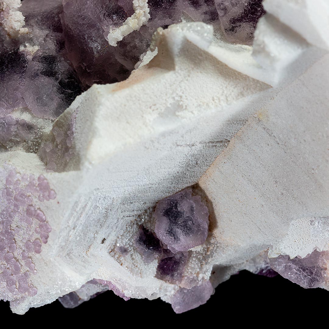 FLUORITE ON QUARTZ EPIMORPH AFTER CALCITE