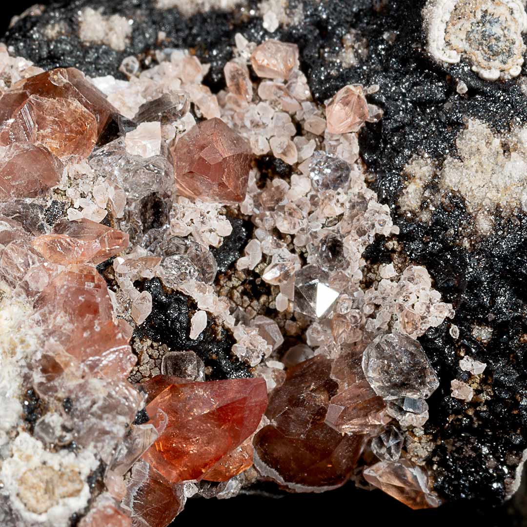 RHODOCHROSITE ON Mn-Fe OXIDE MATRIX