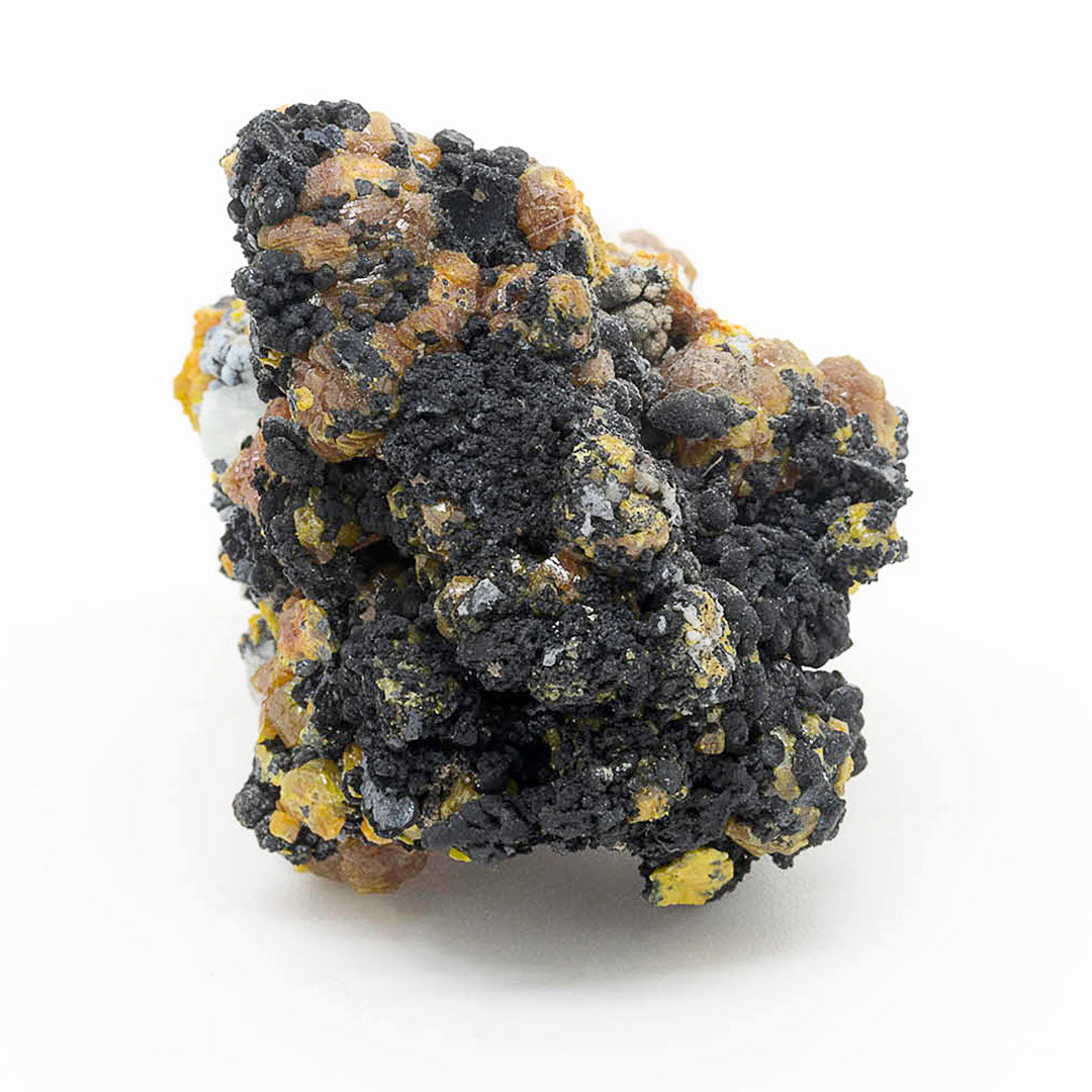 MIMETITE VAR CAMPYLITE, PYROLUSITE, BARYTE & QUARTZ