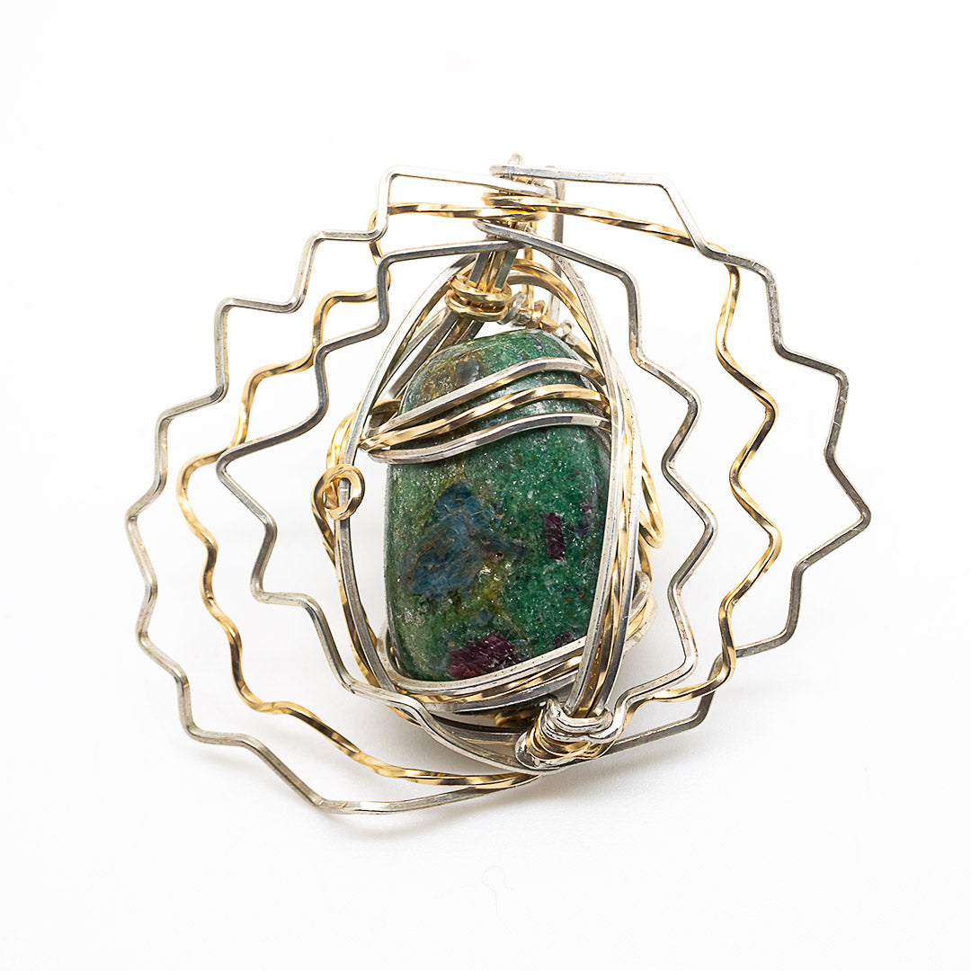 Ruby in Fuchsite Wrap Pendant