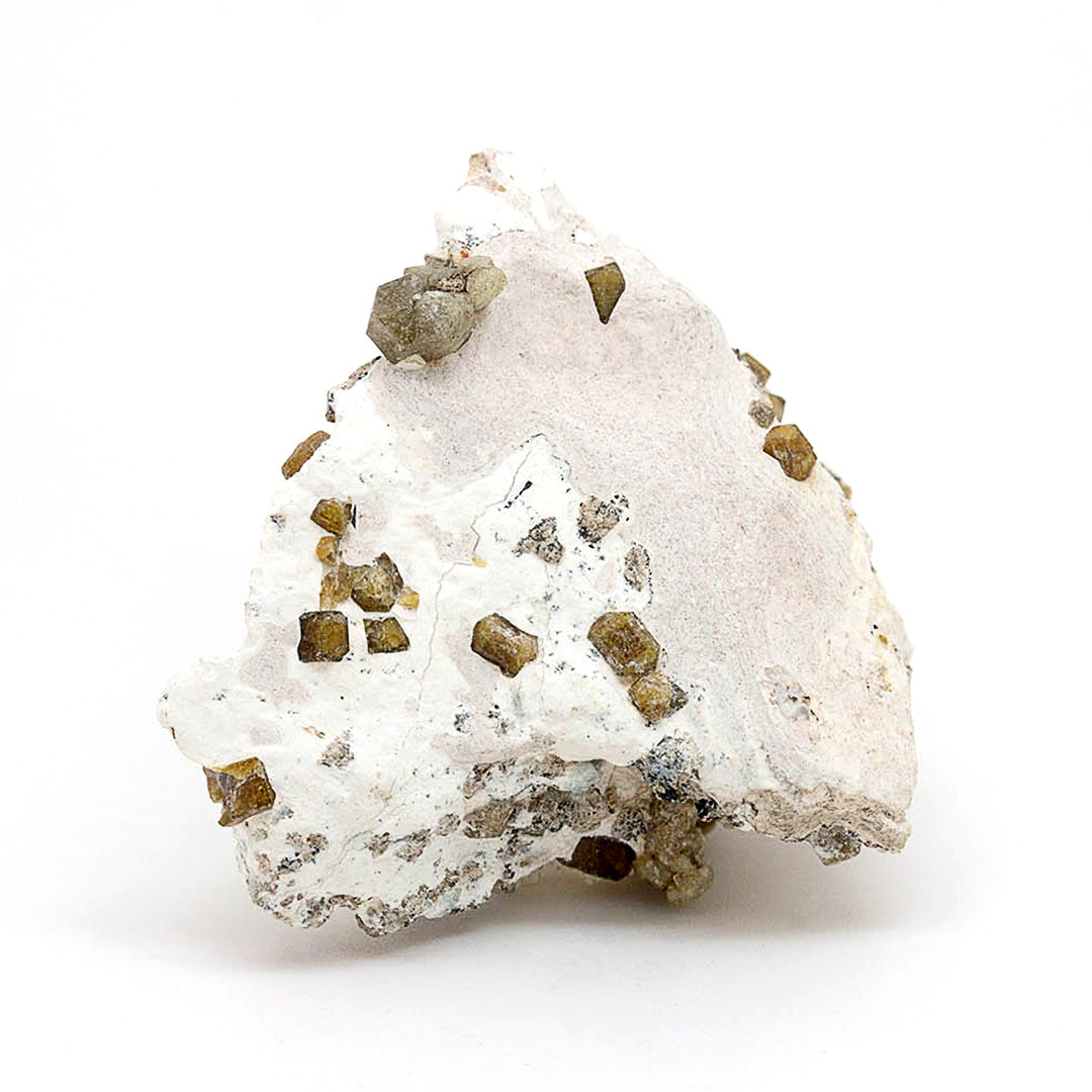 VESUVIANITE, GARNET VAR GROSSULAR ON CALCITE